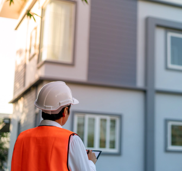 inspector checking a house